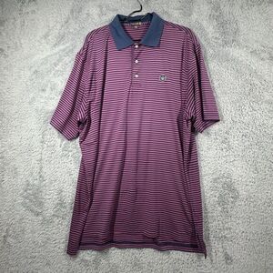 Peter Millar summer‎ confort Polo Shirt purple Blues Stripe Men's XL